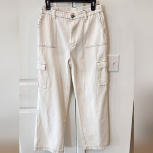 GB Women Cream Wide Leg Pants